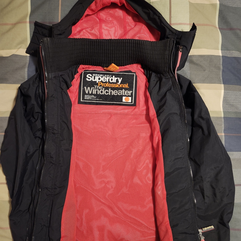 Superdry Black and Red Windcheater Jacket